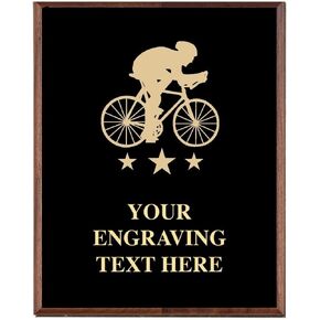 Crown Awards Cycling Plaques, Custom Engraved Cyclist Cycling Trophy Plaque Award, Great Customizable Cycling Team Gift Prime