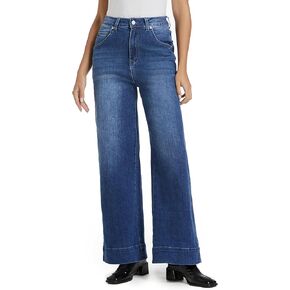 ETTELO Womens Hig Waisted Jeans Comforts Straight Leg Loose Stretchy Lightweight Tummy Control Trendy Jeans for Women