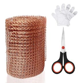 Copper Mesh Rodent Control Copper Wool for Rodent Control Pure Copper Mesh Screen Copper Mesh Roll Rodent Mesh Screen Copper Wire Mesh for Rodent, Bat & Snail 5" x 47"