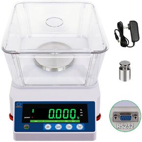Lab Analytical Balance 500g X 0.001g High Precision Lab Scale Accurate Scientific Laboratory Electronic Scale 1mg Gn Ct Unit Digital Jewelry Weighing Scales with RS232