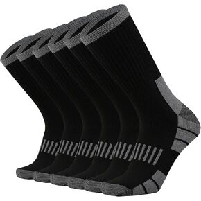 Men's Cotton Heavy Cushion Crew Socks Moisture Wicking Control Full Thick Terry Warm Athletic Heavy Duty Work Boot