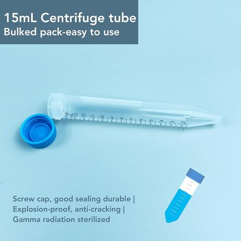 Autoclavable Polypropylene Centrifuge Tubes, Volume 50ml, White Printed Graduated Marks from 5ml to 50ml, Assembled Leak-Proof Screw Cap, Gamma Sterile, 25pcs/Bag in Saudi Arabia