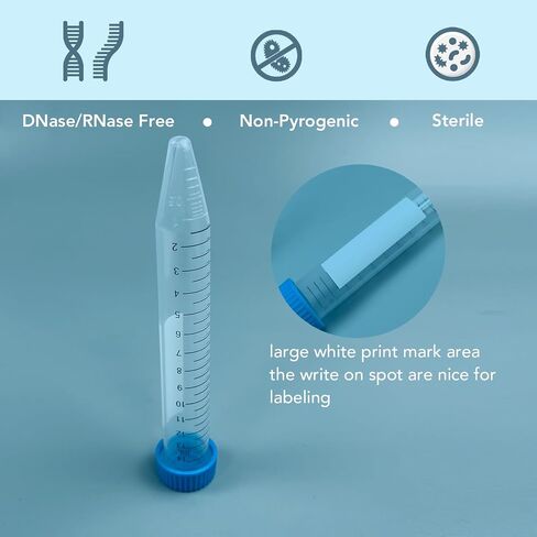 Autoclavable Polypropylene Centrifuge Tubes, Volume 50ml, White Printed Graduated Marks from 5ml to 50ml, Assembled Leak-Proof Screw Cap, Gamma Sterile, 25pcs/Bag in Saudi Arabia