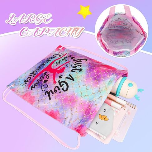 RLGPBON Drawstring Backpack for Kids Girls and Boy,Girls Gym Dance Bag,Sports Gym Bag for Girls Kids Waterproof Swimming Beach Sackpack in Kuwait