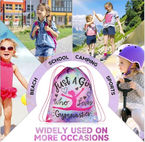 RLGPBON Drawstring Backpack for Kids Girls and Boy,Girls Gym Dance Bag,Sports Gym Bag for Girls Kids Waterproof Swimming Beach Sackpack in Kuwait