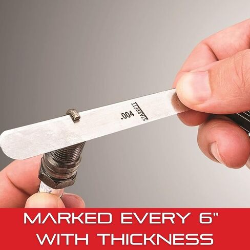Starrett Stainless Steel Thickness Gage or Feeler Stock with Rounded Ends - Ideal for Carpenters and Home Improvement - 12" x 0.500" Size of Leaves, 0.010 Thickness - 667S-10 in Saudi Arabia