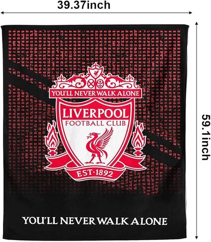 بطانية LFC Crest Fleece - غطاء كرة قدم ناعم للرجال والأطفال والمراهقين - هدية مثالية لليفربول - 100x150 سم in Kuwait