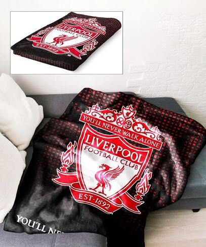 بطانية LFC Crest Fleece - غطاء كرة قدم ناعم للرجال والأطفال والمراهقين - هدية مثالية لليفربول - 100x150 سم in Kuwait