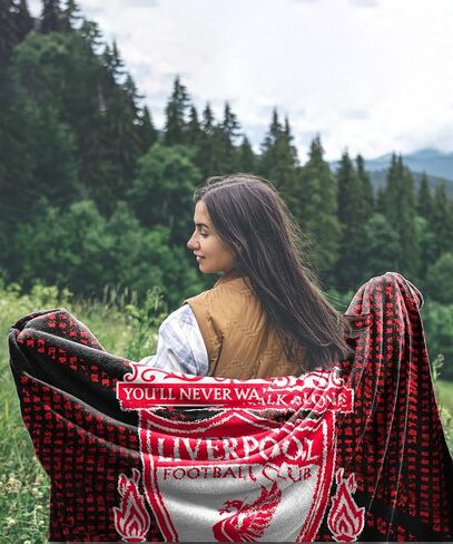 بطانية LFC Crest Fleece - غطاء كرة قدم ناعم للرجال والأطفال والمراهقين - هدية مثالية لليفربول - 100x150 سم in Kuwait