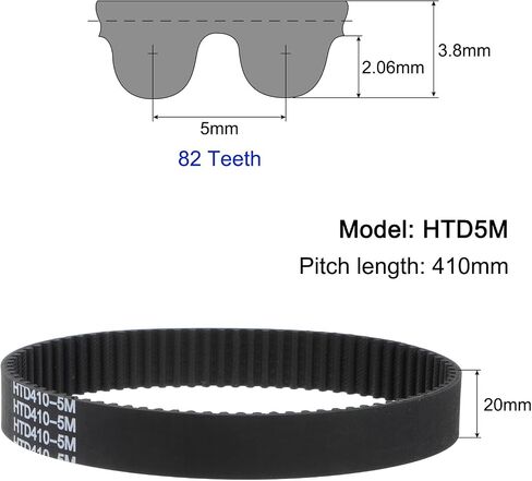 uxcell HTD5M-435 Rubber Timing Belt 87 Teeth Closed Loop Pulley Timing Belt 20mm Width, 435mm Pitch Length Synchronous Belt in Saudi Arabia