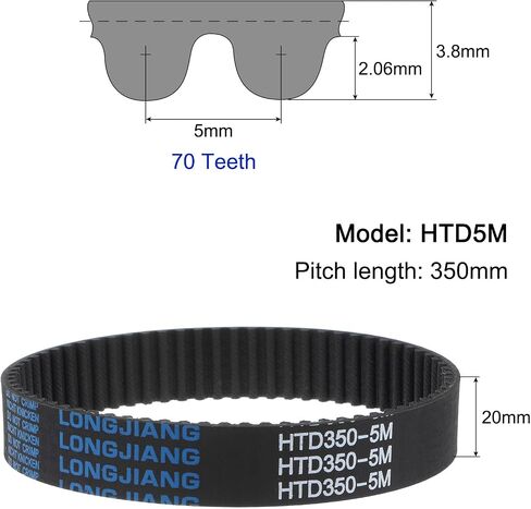 uxcell HTD5M-435 Rubber Timing Belt 87 Teeth Closed Loop Pulley Timing Belt 20mm Width, 435mm Pitch Length Synchronous Belt in Saudi Arabia