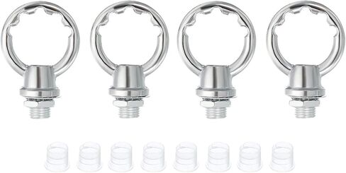 PATIKIL 8kg Load 25mm ID M10 Lamp Female Loop Holder, 4 Set Lifting Eye Nut Hook Ring Shape Structural Support to Chandelier Lighting Fixtures, French Gold in Saudi Arabia