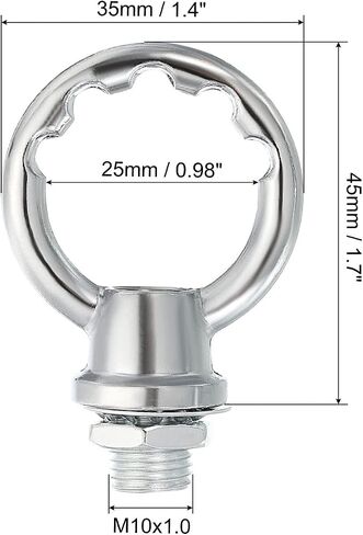 PATIKIL 8kg Load 25mm ID M10 Lamp Female Loop Holder, 4 Set Lifting Eye Nut Hook Ring Shape Structural Support to Chandelier Lighting Fixtures, French Gold in Saudi Arabia