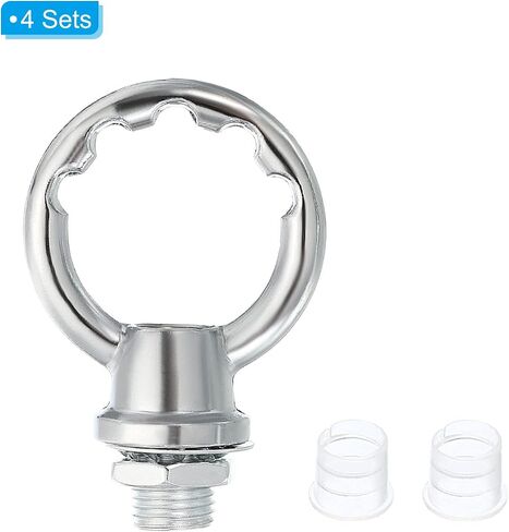 PATIKIL 8kg Load 25mm ID M10 Lamp Female Loop Holder, 4 Set Lifting Eye Nut Hook Ring Shape Structural Support to Chandelier Lighting Fixtures, French Gold in Saudi Arabia