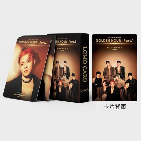 55 قطعة من بطاقات الصور ateez ateez Golen Hour، بطاقة ألبوم Lomo، بطاقة تهنئة لجمع الهدايا لمجموعة المعجبين، الساعة الذهبية: الجزء 1 in Saudi Arabia