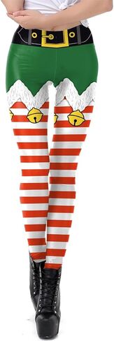 ODIZLI Women's Ugly Christmas Leggings 3D Print Costume Xmas Leggings Workout Yoga Pants in Kuwait