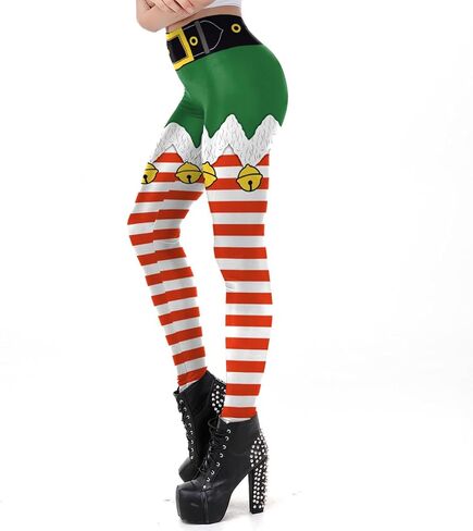 ODIZLI Women's Ugly Christmas Leggings 3D Print Costume Xmas Leggings Workout Yoga Pants in Kuwait