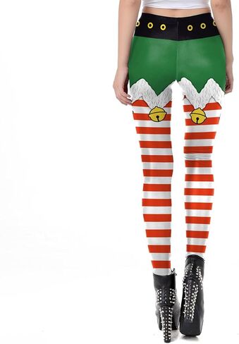 ODIZLI Women's Ugly Christmas Leggings 3D Print Costume Xmas Leggings Workout Yoga Pants in Kuwait