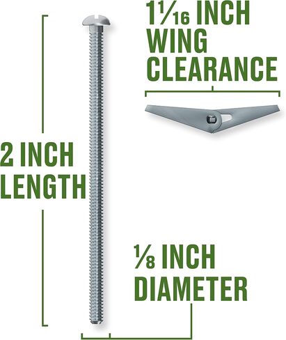 591270 Toggle Bolts, 1/8 by 2-Inch, Zinc, 2-Pack in Saudi Arabia