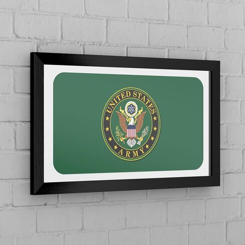 Wall Mirror - Ready-to-Hang United States Army Symbol Black Framed Rectangle Mirror - for Pub, Game Room, Garage or Home Bar by Trademark Gameroom in Saudi Arabia