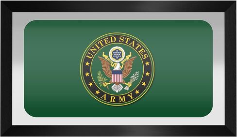 Wall Mirror - Ready-to-Hang United States Army Symbol Black Framed Rectangle Mirror - for Pub, Game Room, Garage or Home Bar by Trademark Gameroom in Saudi Arabia