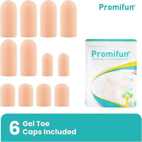 Toe Cap Bunion Protector Cover - 6 Pairs Toe Protector for Women Men - Cushions and Protects Provide Relief from Missing or Ingrown Toenails, Corns, Blisters, Hammer Toes(3L+2M+1S) in Saudi Arabia