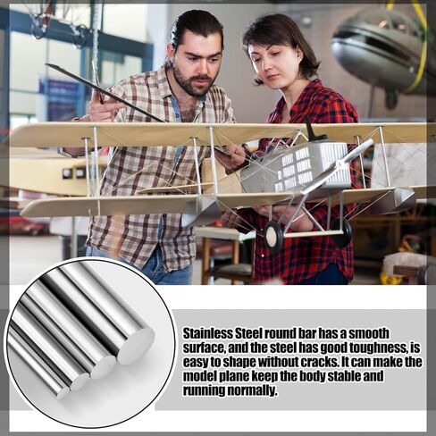 5 Pcs 316 Stainless Steel Round Rod, 1/8" Diameter and 12" Length Stainless Steel Rod Metal Bar Solid Shaft Rods for Industry, Metal DIY Craft and Metal Working Hobbies in Saudi Arabia