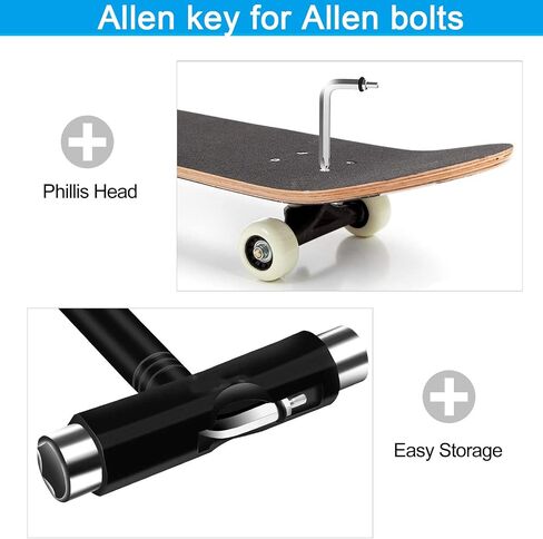 Skate Tool Kit All-in-One Skate T Tool Kit w/ 10pcs 608RS Bearings for Skateboard/Roller Skate/Quad Skate/Longboards(Orange) in Saudi Arabia