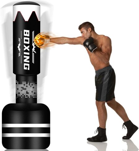 71'' Standing Punching Bag for Adults, Heavy Bag Boxing Bag with Stand Upgrated Raise Base Kicking Bag Muay Thai Bag for Training MMA Taekwondo Fitness in Saudi Arabia