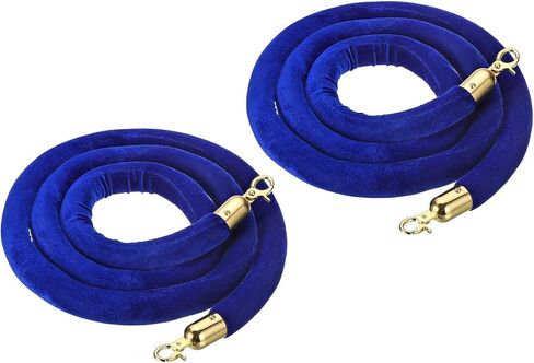 YOKIVE 2 Pcs Dark Red Velvet Stanchion Rope Crowd Control Barrier Rope, Manage The Crowd, Great for Hotels, Theaters, Ticket Offices (Golden, 4 Feet) in Kuwait