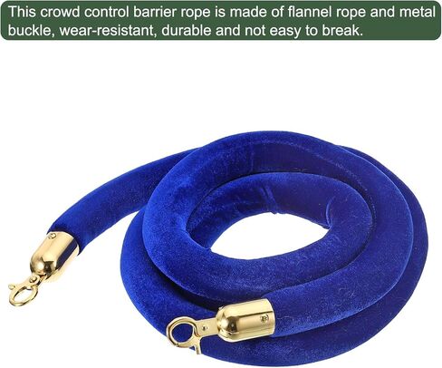 YOKIVE 2 Pcs Dark Red Velvet Stanchion Rope Crowd Control Barrier Rope, Manage The Crowd, Great for Hotels, Theaters, Ticket Offices (Golden, 4 Feet) in Kuwait