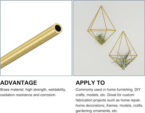 Brass Tube(5mm OD x 1mm Wall T x 200mm L) 1Pcs, Straight Tubing - for Home Furnishing, Machinery, DIY Handicraft in Saudi Arabia
