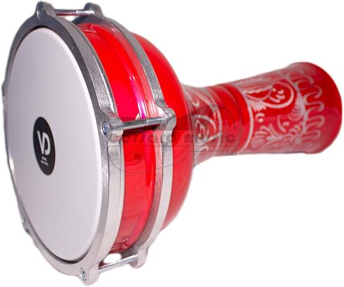 VD® Aluminium Darbuka/Doumbek - عروات ضبط منقوشة ورأس Rmvble (7 ½ بوصة) (أحمر قرمزي) in Kuwait