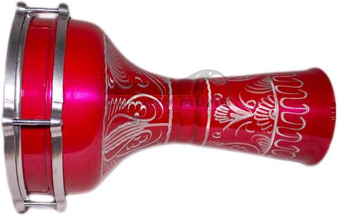 VD® Aluminium Darbuka/Doumbek - عروات ضبط منقوشة ورأس Rmvble (7 ½ بوصة) (أحمر قرمزي) in Kuwait