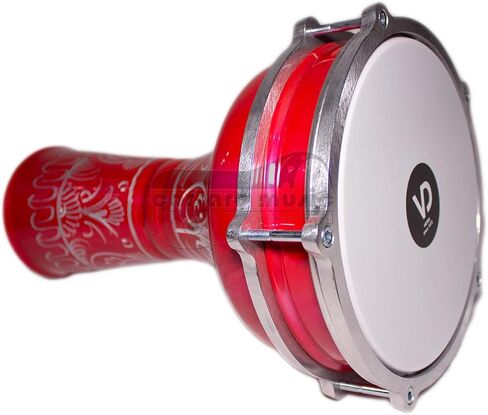 VD® Aluminium Darbuka/Doumbek - عروات ضبط منقوشة ورأس Rmvble (7 ½ بوصة) (أحمر قرمزي) in Kuwait