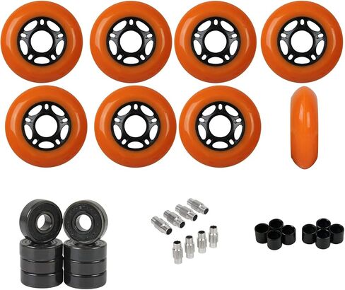 Players Choice Replacement Inline Skate Wheels Outdoor Asphalt Formula 89A with Hybrid Ceramic Bearings - Long Lasting Formula for Skating Outside in Kuwait