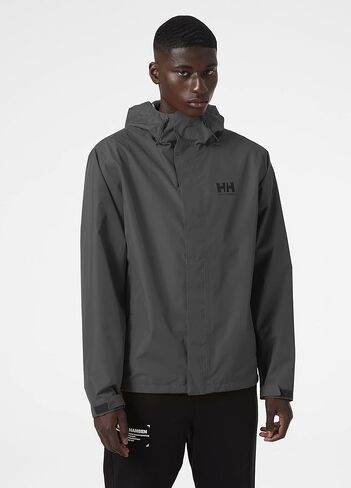 سترة المطر الرجالية Helly Hansen Seven J المقاومة للماء والرياح وقابلة للتنفس، 980 Ebony، XXX-Large in Kuwait