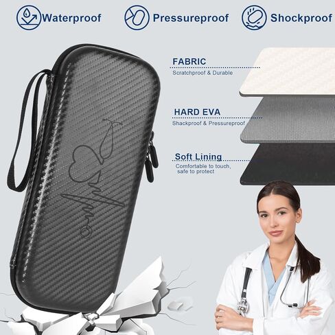 11 pcs Stethoscope Case Kits,Stethoscope Carrying Case for 3M Littmann Classic III,Stethoscope Holder with Pocket for Nurse Accessories for Work,Include Penlight, Bandage Wraps Pink in Saudi Arabia