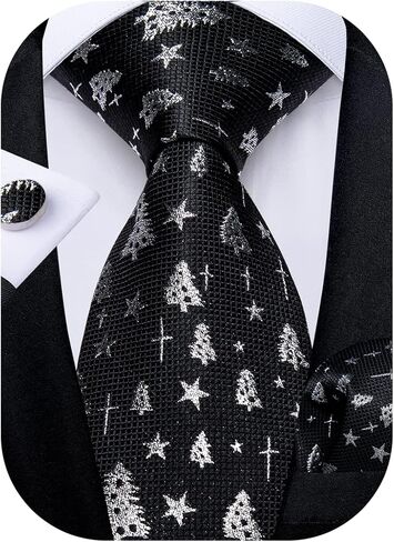 مجموعة ربطات عنق عيد الميلاد للرجال من DiBanGu، ربطة عنق سانتا، أزرار أكمام حريرية للمهرجانات، مجموعة حفلات in Kuwait