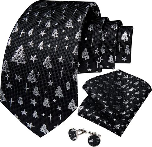 مجموعة ربطات عنق عيد الميلاد للرجال من DiBanGu، ربطة عنق سانتا، أزرار أكمام حريرية للمهرجانات، مجموعة حفلات in Kuwait