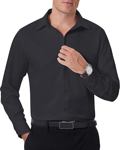 قمصان بقصة ضيقة من Lion Nardo للرجال بأكمام طويلة قمصان كاجوال بأزرار للأسفل قمصان خالية من التجاعيد ودرع البقع in Kuwait