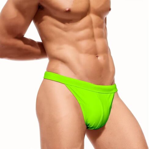 Mens Bikini Briefs Low Rise Padded Swimsuit Drawstring Beach Bathing Suit Surfing Swimwear in Saudi Arabia