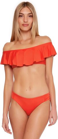 ملابس السباحة النسائية القياسية موناكو بدون أكتاف مكشكشة من Trina Turk، ملابس سباحة منفصلة in Kuwait