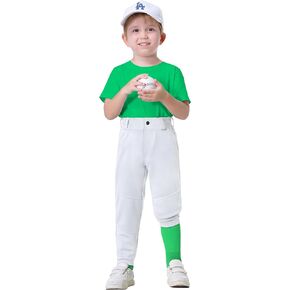 2T-7Years Toddler Baseball Pants - Youth Kids Tee Ball Pants with Belt Loops Little Grils Softball Knicker Pants UPF50+