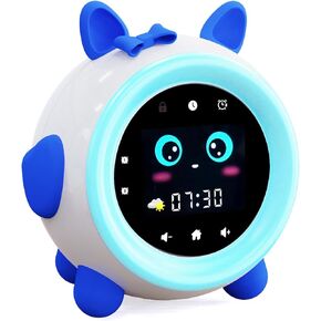 NONIOO OK to Wake Clock for Kids Sleep Training Clock with Night Light, Toddler Sound Machine, NAP Timer, Cute Clock for Girls Boys Bedroom, Blue
