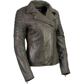 Milwaukee Leather SFL2812 Black Vintage Motorcycle Inspired Leather Jacket for Women - Veg-Tan Fashion Jacket
