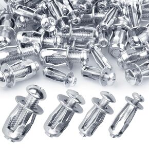 80Pcs Expansion Screw Petal Nut, M4 M5 M6 M8 Jack Nuts, Petal Shape Metal Nut with Screws Assembly for Hollow Wall Iron Skin Plasterboard