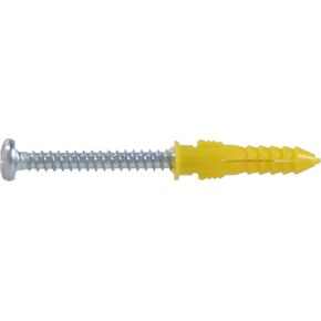 41820 Ribbed Plastic Anchor 4-6-8 with Zinc Screw, 75-Pack