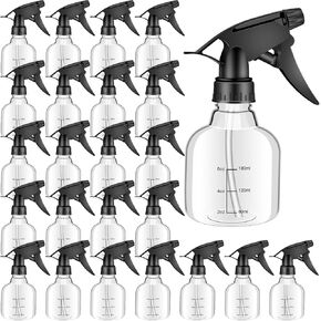 24 Pcs Empty Plastic Spray Bottles 8oz, Spray Bottles for Cleaning Solutions, Mini Spray Bottles with Measurement Adjustable Nozzle, Refillable Spray Bottles for Hair Plant Kitchen Bath