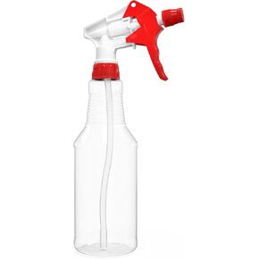 BRIGHTFROM Plastic Spray Bottle, 16 OZ Empty, Adjustable Trigger Spray Fine to Stream - Leak Proof, Clear, Refillable, Heavy Duty for Hair Salons, Cleaning, Cooking (Household/Commercial)
